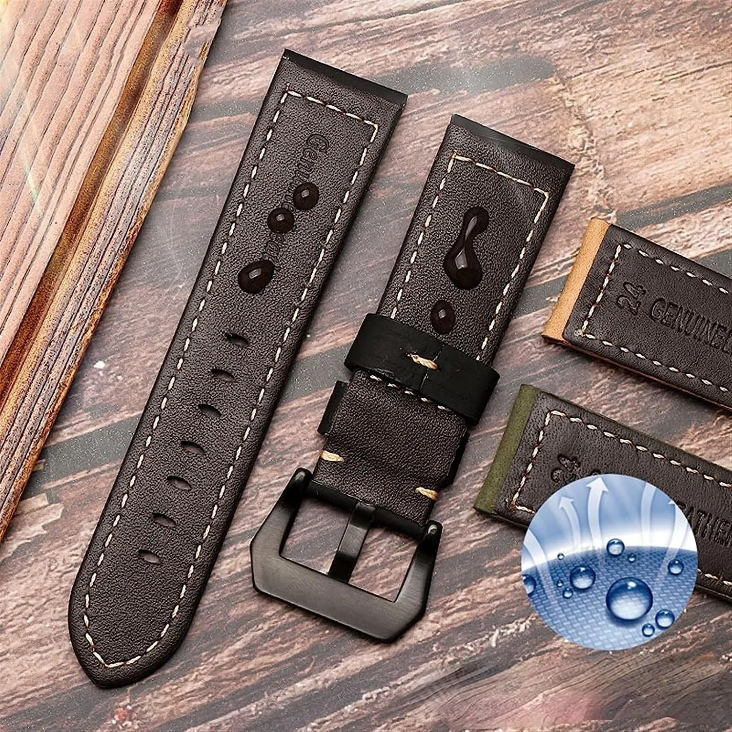 Genuine Cowhide Leather Retro Watch Band For Panerai PAM111 441 Watchband Man Wrist Strap 20mm 22mm 24mm