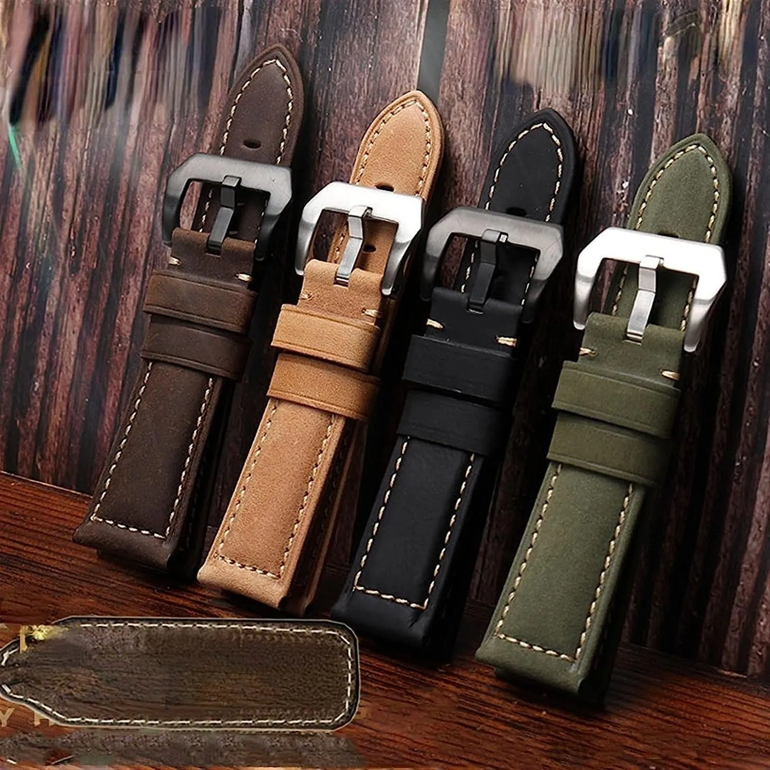 Genuine Cowhide Leather Retro Watch Band For Panerai PAM111 441 Watchband Man Wrist Strap 20mm 22mm 24mm