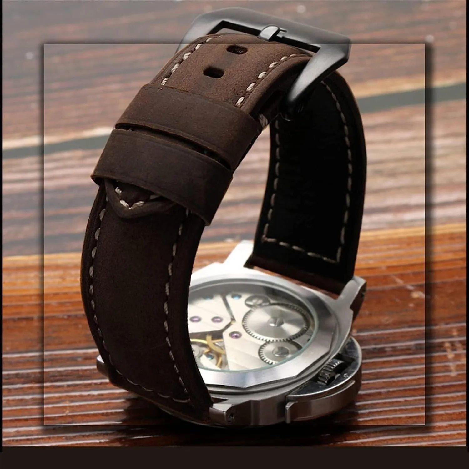 Genuine Cowhide Leather Retro Watch Band For Panerai PAM111 441 Watchband Man Wrist Strap 20mm 22mm 24mm