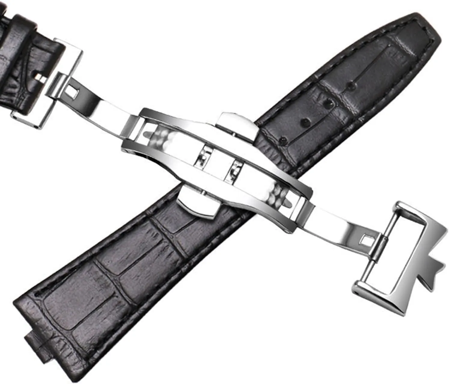 Genuine Leather Strap for Vacheron Constantin 4500V 5500V P47040 Overseas Series watch band with Stainless Steel Buckle