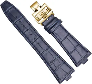 Genuine Leather Strap for Vacheron Constantin 4500V 5500V P47040 Overseas Series watch band with Stainless Steel Buckle