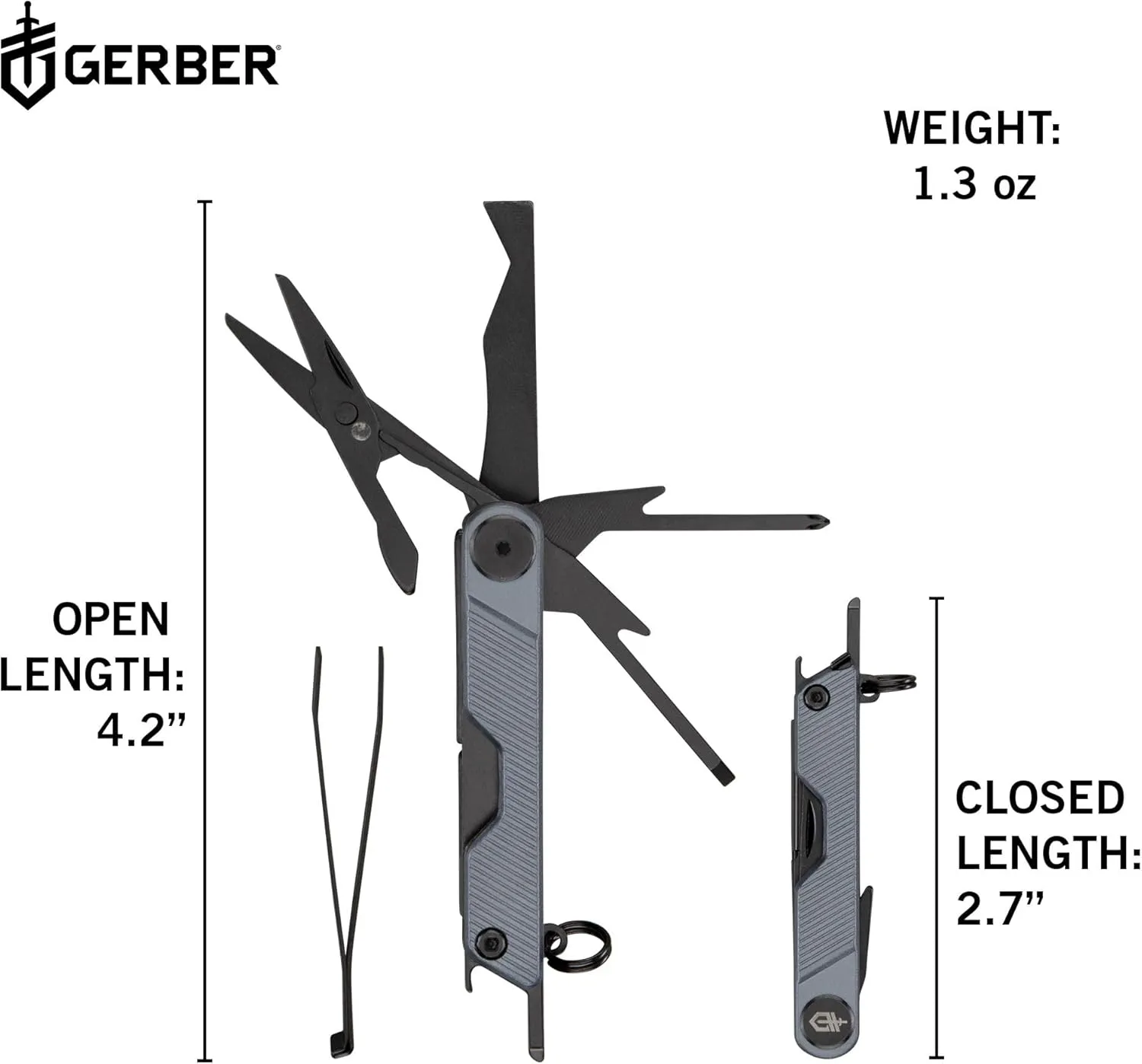 Gerber Gear Armbar Mini - 8-in1 Travel Multitool with Package Opener, Screwdriver & Scissors - EDC Adventure Gear for Camping, Hiking & Outdoor - Compact Utility Tool - Blue