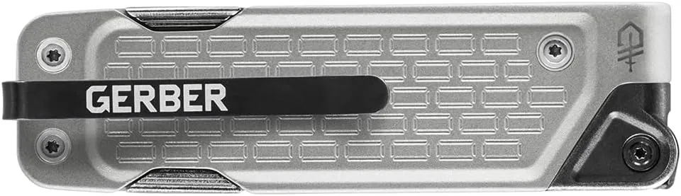 Gerber Gear Lockdown Driver 7-in-1 EDC Multitool - 2.5" Plain Edge Blade, Scissors, Bit Driver - Gifts for Men, Everyday Carry Gear and Survival Equipment - Silver