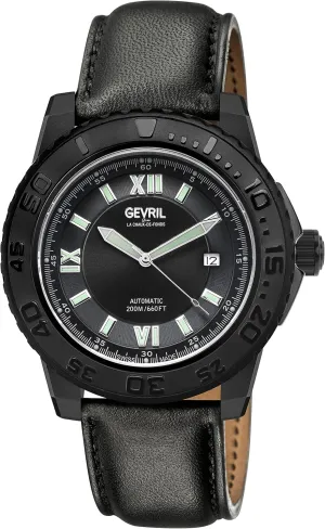 Gevril Seacloud Men's Automatic Watch, Genuine Rubber Strap with Buckle