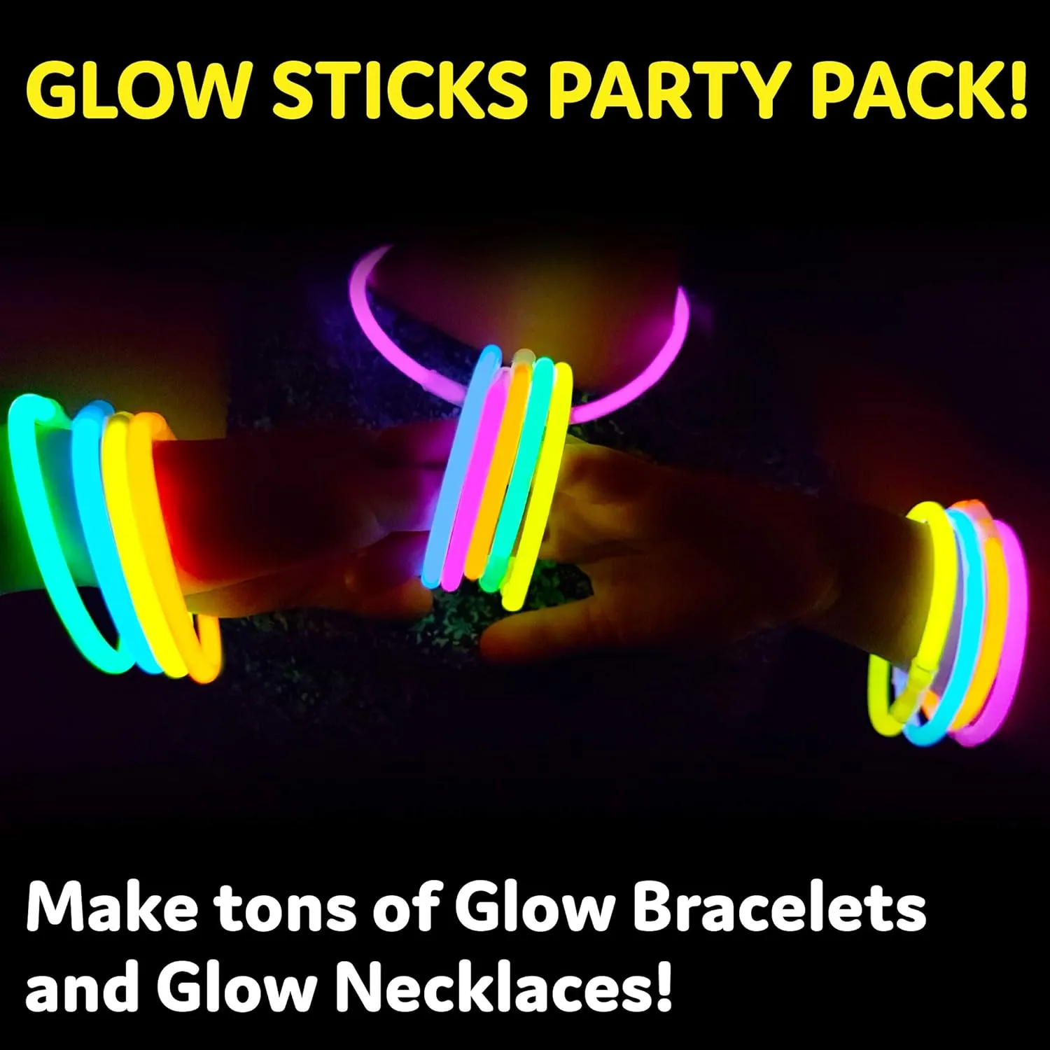 Glow Sticks Bulk Party Favors 400pk - 8” Glow in the Dark Party Supplies, Light Sticks Neon Party Glow Necklaces and Bracelets for Kids or Adults