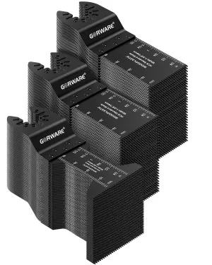 GORWARE 100PCS Oscillating Tool Blades Wood Plastic Universal Oscillating Saw Blades, Quick Release Multitool Blades Compatible with Milwaukee, Makita, Rockwell, Ryobi, Craftsman
