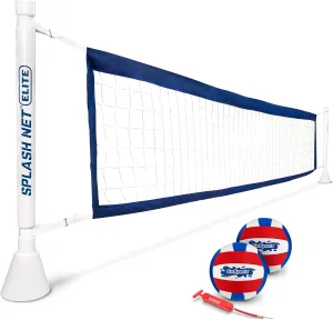GoSports Deck-Mounted Splash Net ELITE Inground Pool Volleyball Game - Permanent Deck Mounted for Inground Pools