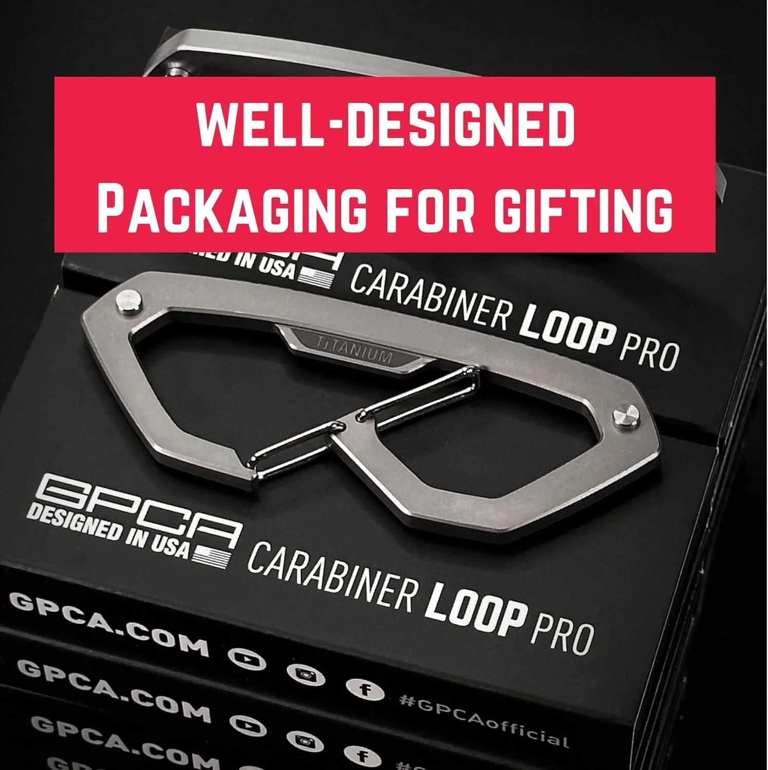 GPCA Carabiner Loop PRO, Key Organizer, Key Ring, Car Key Holder, Carabiner for Rappelling, Hunting and Rescue - Heavy Duty Carabiner Keychain Clip for Everyday Adventures