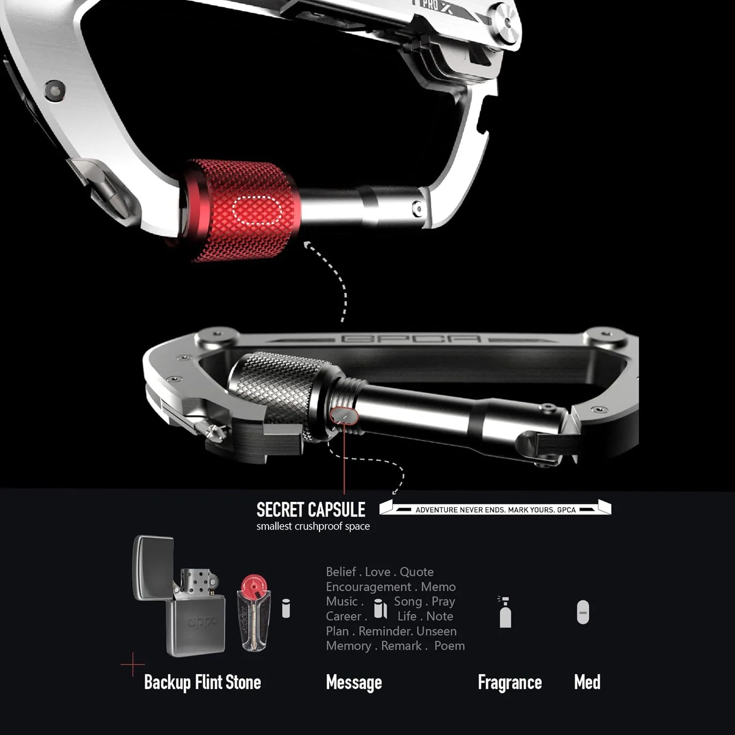 GPCA Carabiner PRO X Key – Multi-Tool Organizer, EDC Carabiner with Key Holder, Bottle Opener, Box Opener, Pry Tool, Screwdrivers, Durable Clip for Camping, Hiking, Everyday Carry, Adventure Gear