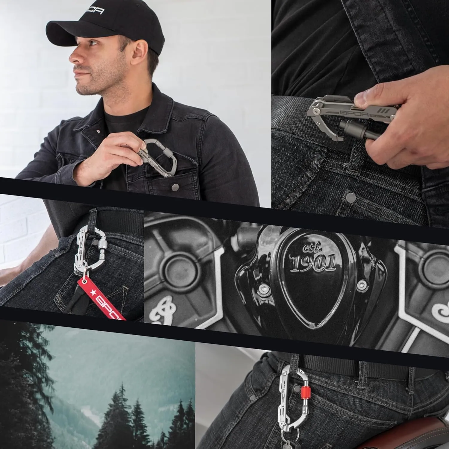 GPCA Carabiner PRO X Key – Multi-Tool Organizer, EDC Carabiner with Key Holder, Bottle Opener, Box Opener, Pry Tool, Screwdrivers, Durable Clip for Camping, Hiking, Everyday Carry, Adventure Gear