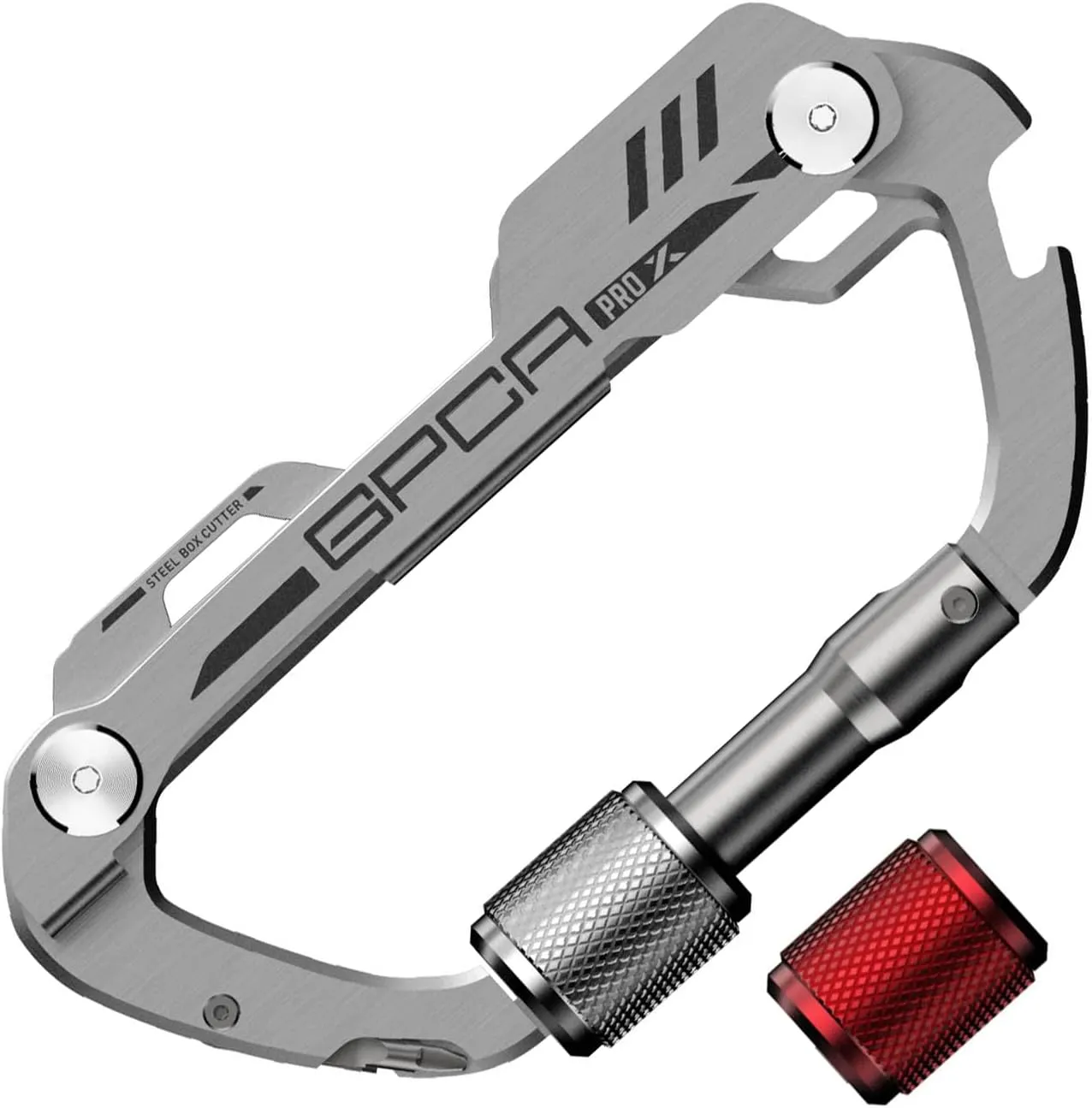 GPCA Carabiner PRO X Key – Multi-Tool Organizer, EDC Carabiner with Key Holder, Bottle Opener, Box Opener, Pry Tool, Screwdrivers, Durable Clip for Camping, Hiking, Everyday Carry, Adventure Gear