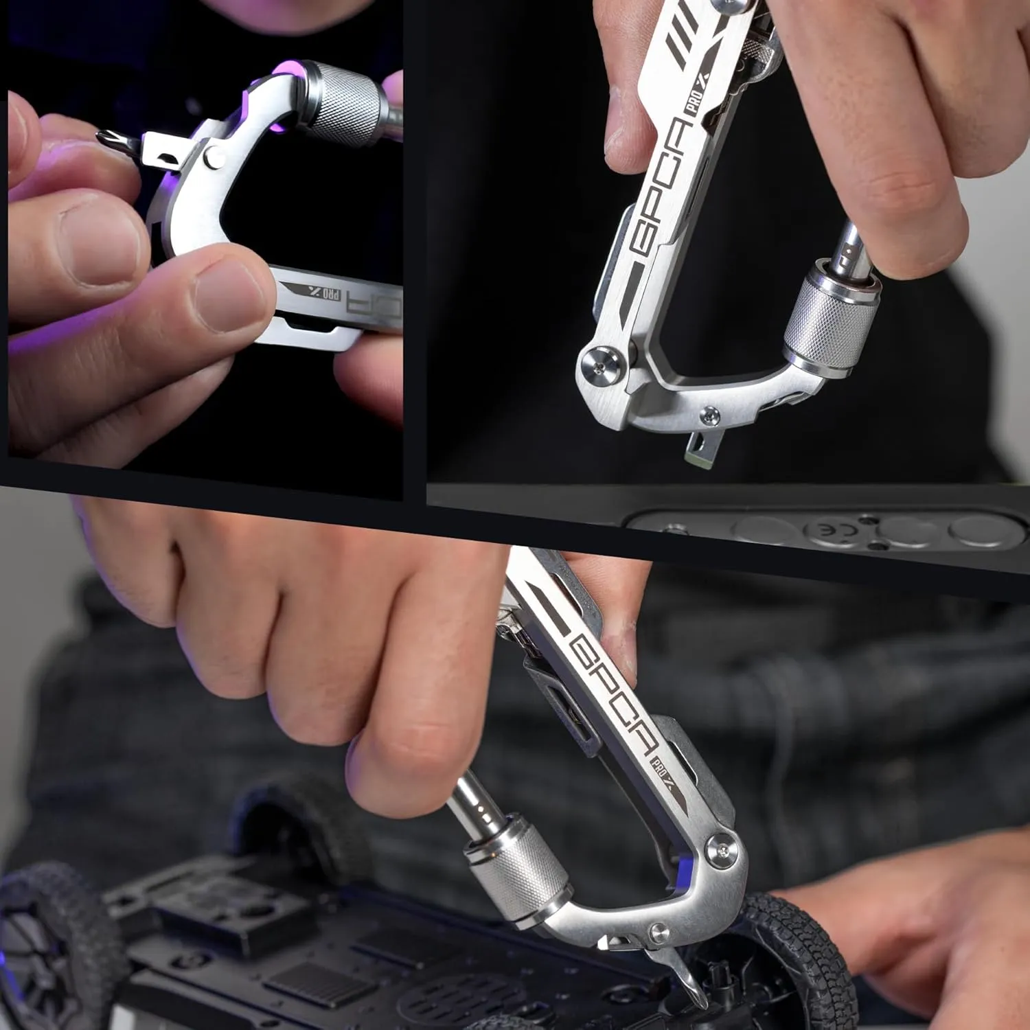 GPCA Carabiner PRO X Key – Multi-Tool Organizer, EDC Carabiner with Key Holder, Bottle Opener, Box Opener, Pry Tool, Screwdrivers, Durable Clip for Camping, Hiking, Everyday Carry, Adventure Gear