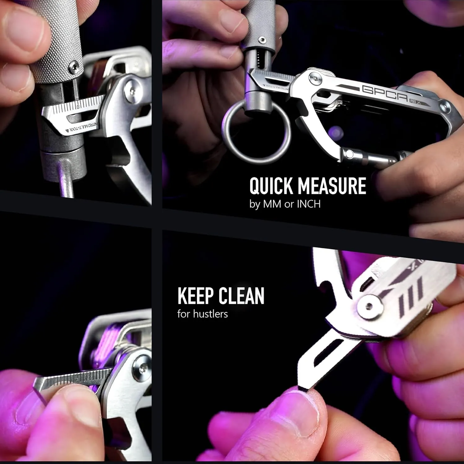 GPCA Carabiner PRO X Key – Multi-Tool Organizer, EDC Carabiner with Key Holder, Bottle Opener, Box Opener, Pry Tool, Screwdrivers, Durable Clip for Camping, Hiking, Everyday Carry, Adventure Gear