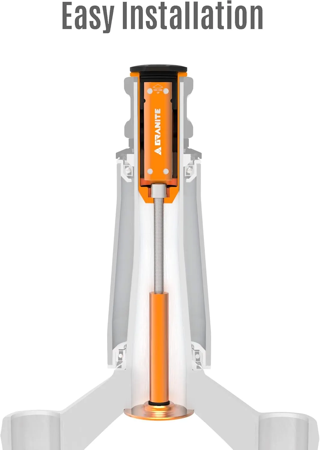 Granite Stash Multi-Tool Kit - Compact Bike Tools Stored Inside Steerer Tube, Tapered Steerer Model (Orange)
