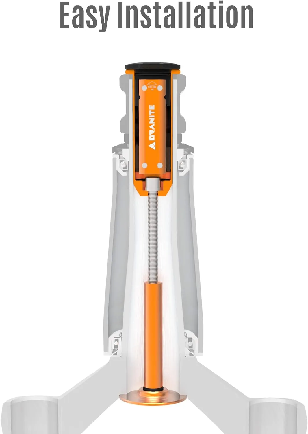 Granite Stash Multi-Tool Kit - Compact Bike Tools Stored Inside Steerer Tube, Tapered Steerer Model (Orange)