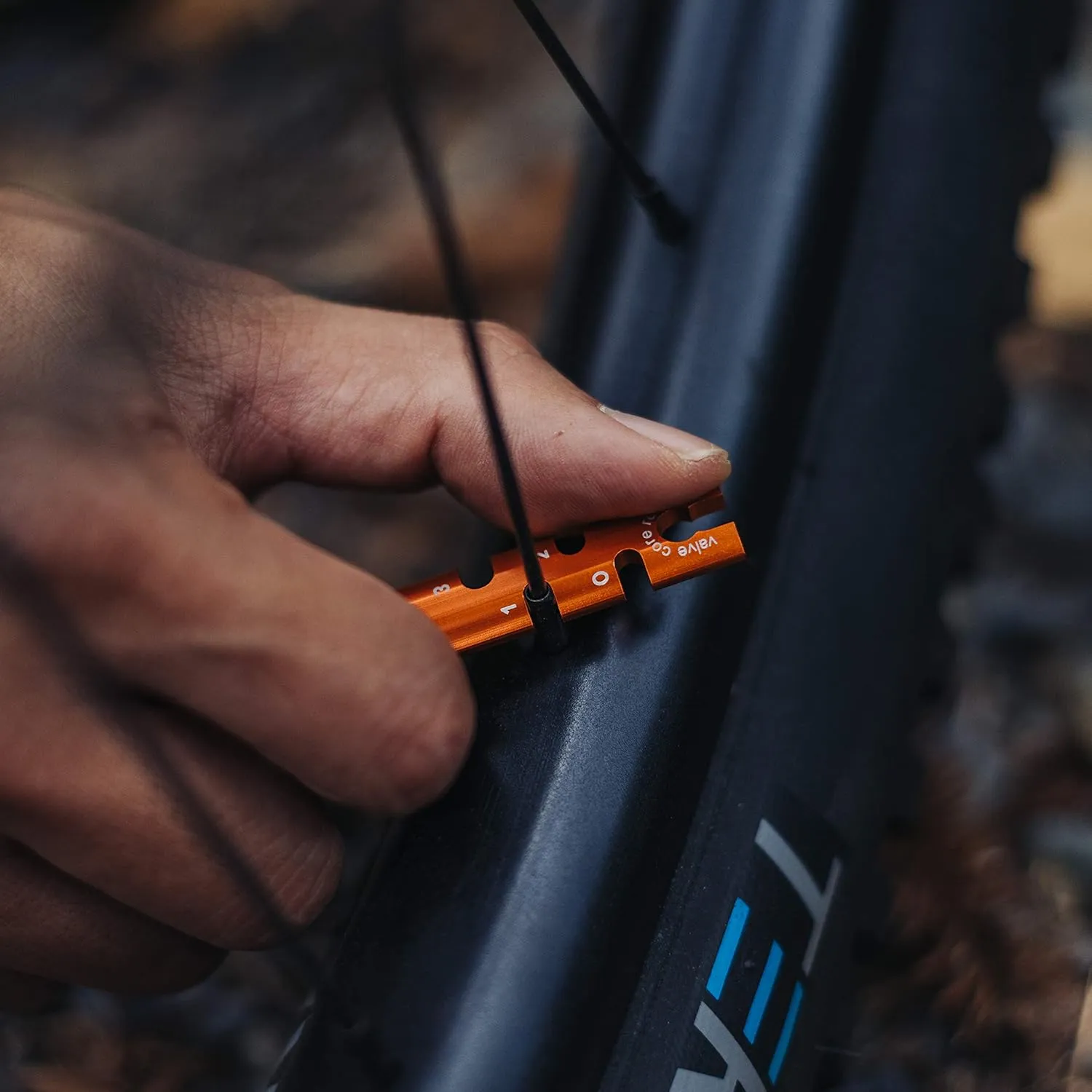 Granite Stash Multi-Tool Kit - Compact Bike Tools Stored Inside Steerer Tube, Tapered Steerer Model (Orange)