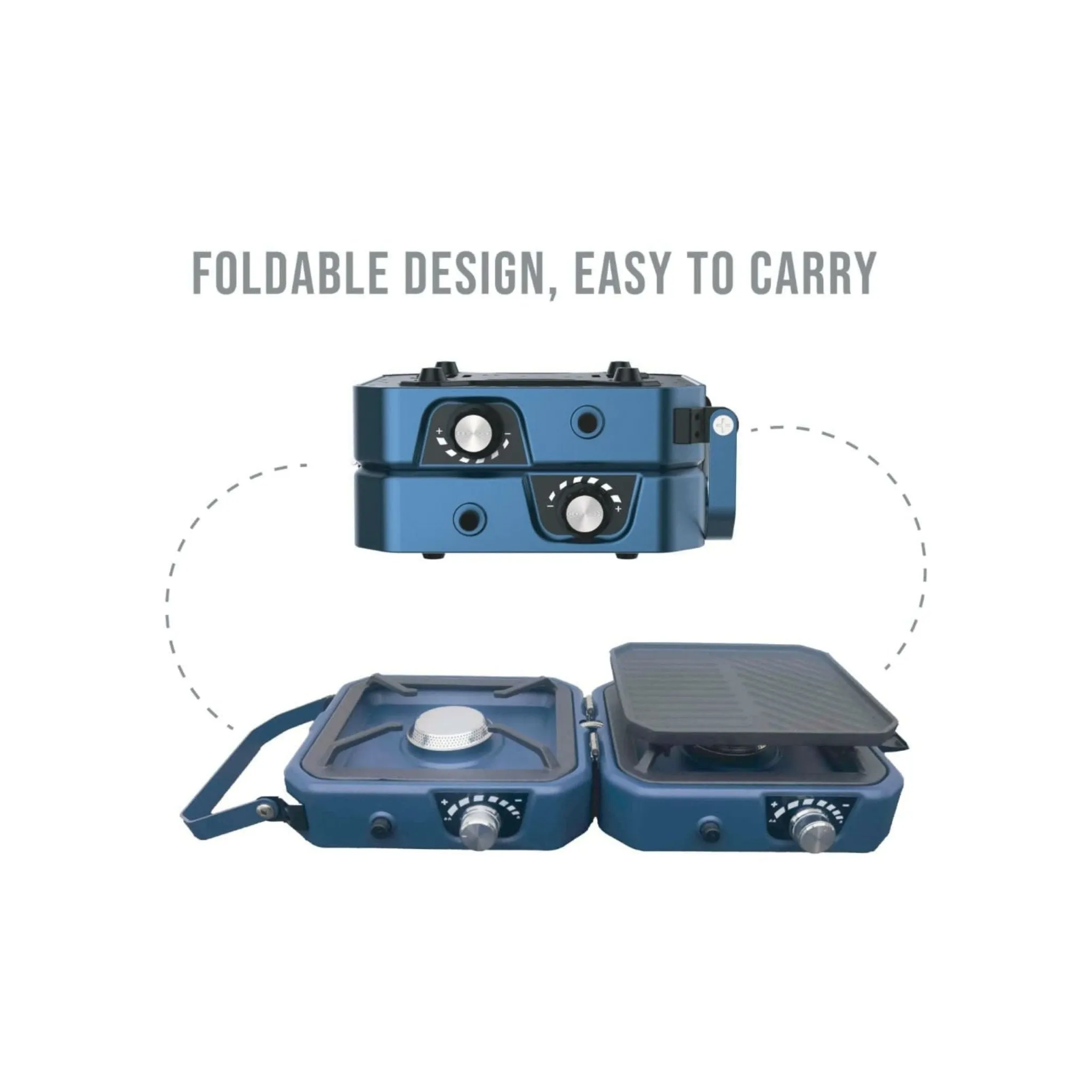 Green Lion 2 in 1 Foldable Camping Stove - Blue