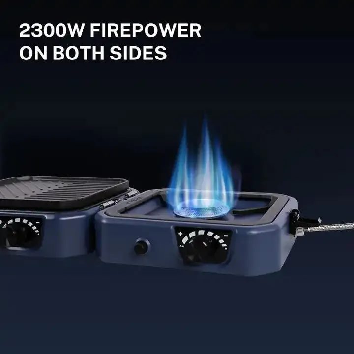 Green Lion 2 in 1 Foldable Camping Stove - Blue