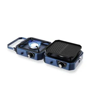 Green Lion 2 in 1 Foldable Camping Stove - Blue