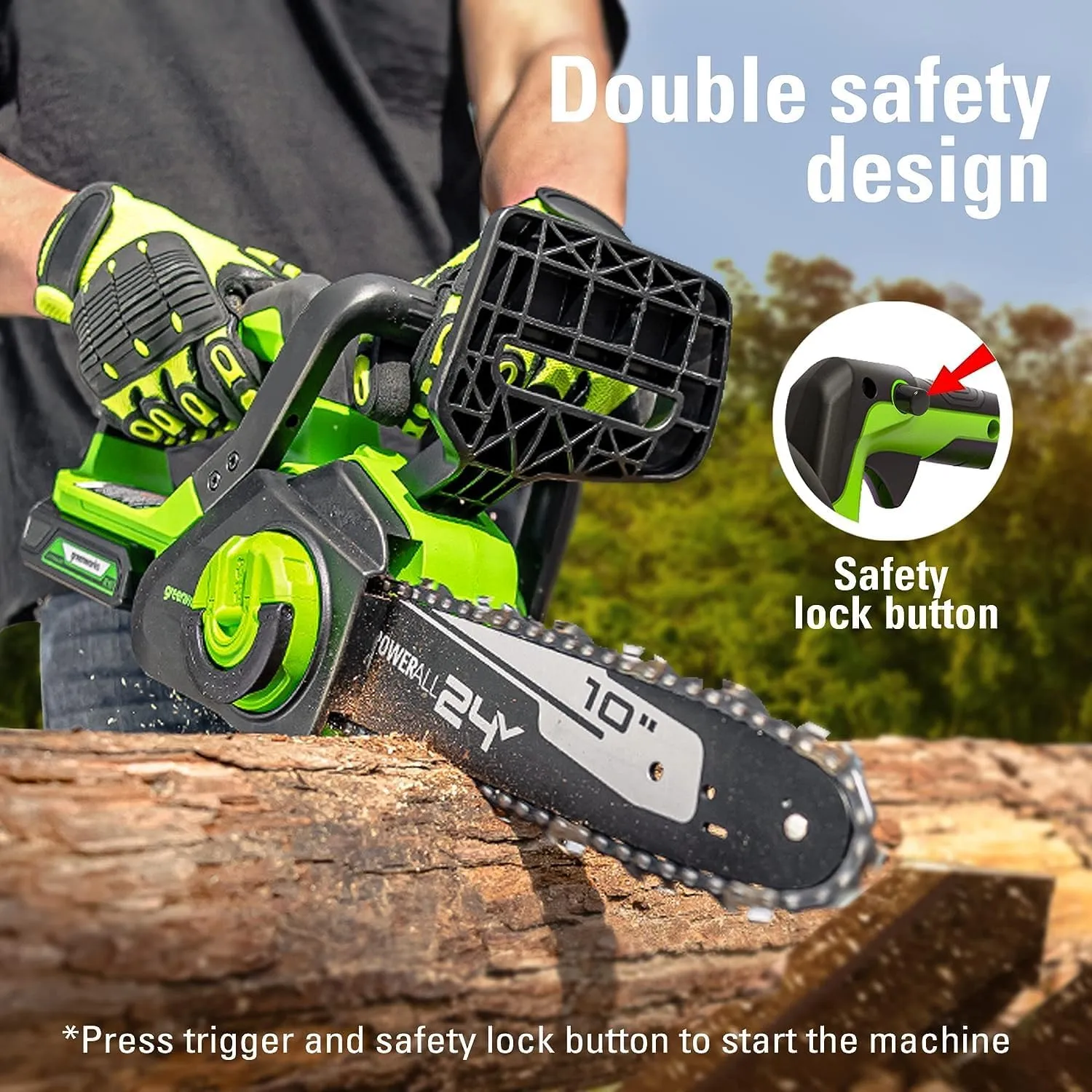 Greenworks 24V 10" Cordless Compact Chainsaw (Great For Storm Clean-Up, Pruning, and Firewood / 125  Compatible Tools), Tool Only