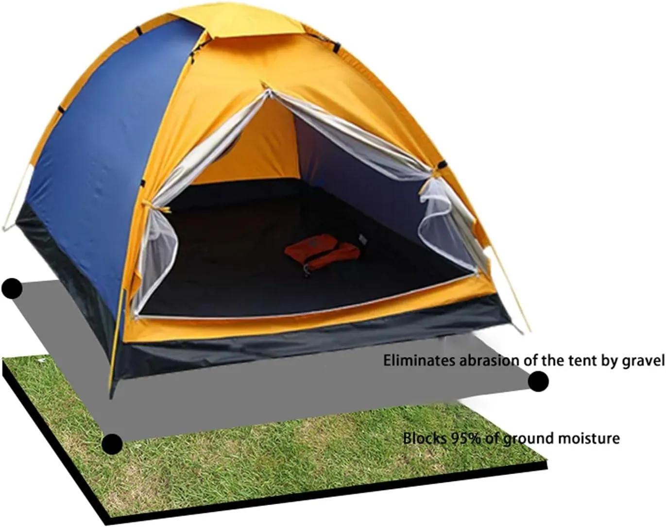 Ground Mat Camping Aluminum Sleeping Foam Mat, Insulating Thermal Waterproof Mat, Foldable Double-Sided Tent Aluminum Foil Pad for Camping Hiking Picnic, with Storage Bag