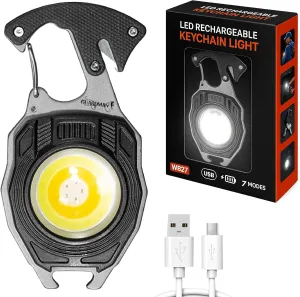 GUARDMAN Fathers Day Gift for Dad – Multitool Survival keychain Tool, LED Flashlight, Carabiner, Fire Starter, Screwdriver, Whistle, Bottle Opener – Camping & Outdoor Multi Tool Gear - 200 Pack