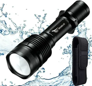 H1 3800 High Lumen Rechargeable Tactical LED Flashlight Military Grade, 5 Modes Super Bright Waterproof Flashlights for Emergencies, Camping, Hiking