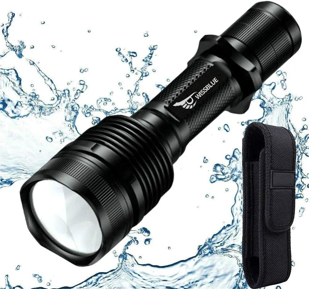 H1 3800 High Lumen Rechargeable Tactical LED Flashlight Military Grade, 5 Modes Super Bright Waterproof Flashlights for Emergencies, Camping, Hiking