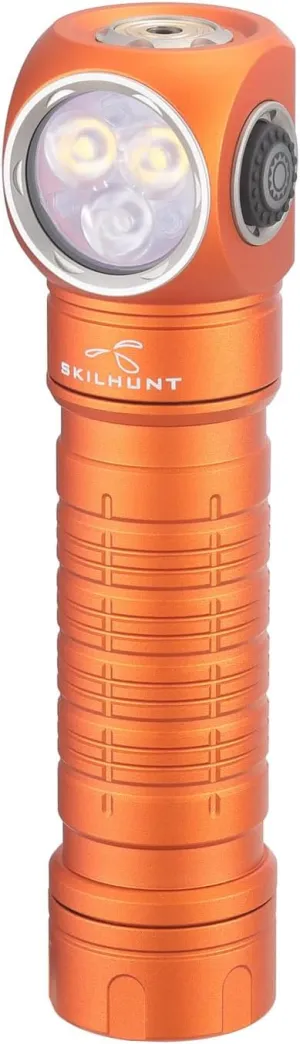H200 Headlamp Flashlight,1000 lumens USB Magnetic Rechargeable LED Headlamp,Hands-Free Reliable Angle Ligh for Running Camping Hiking Caving (Orange, H200 3000K High CRI)