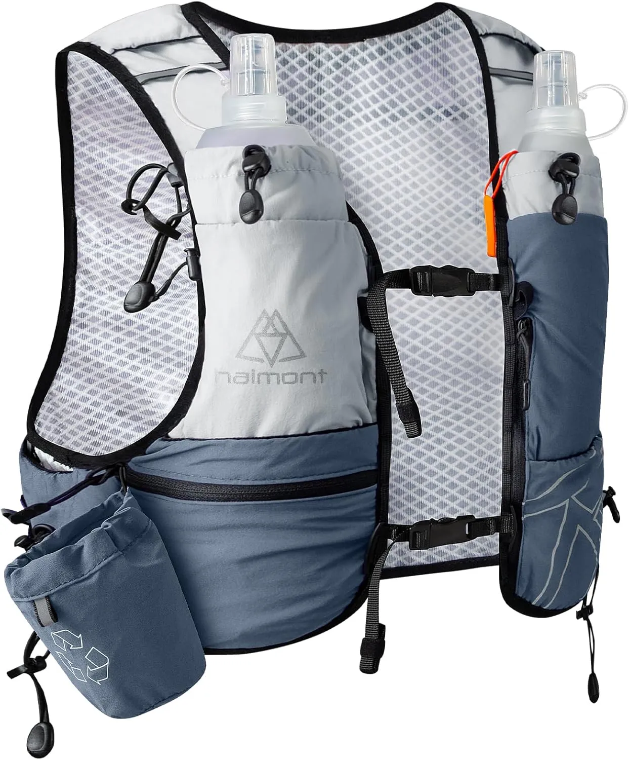 Haimont Hydration Running Vest with Water Bottles for Women Men, Adjustable Lightweight 8L Water Backpack with Soft Flasks for Trail Running