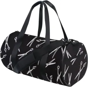 Hair Stylist Hairdressing Scissors Print Sports Gym Bag for Women and Men Travel Duffel Bag