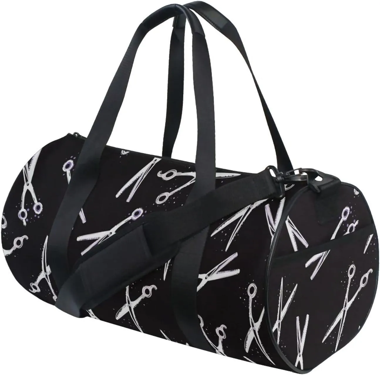 Hair Stylist Hairdressing Scissors Print Sports Gym Bag for Women and Men Travel Duffel Bag