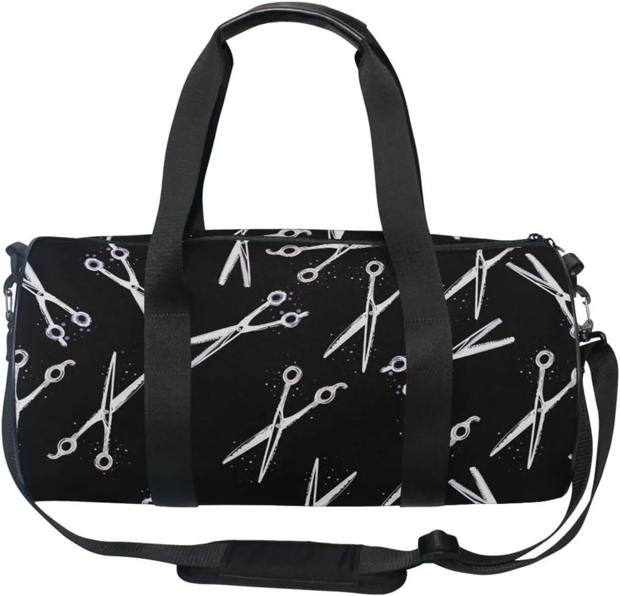 Hair Stylist Hairdressing Scissors Print Sports Gym Bag for Women and Men Travel Duffel Bag