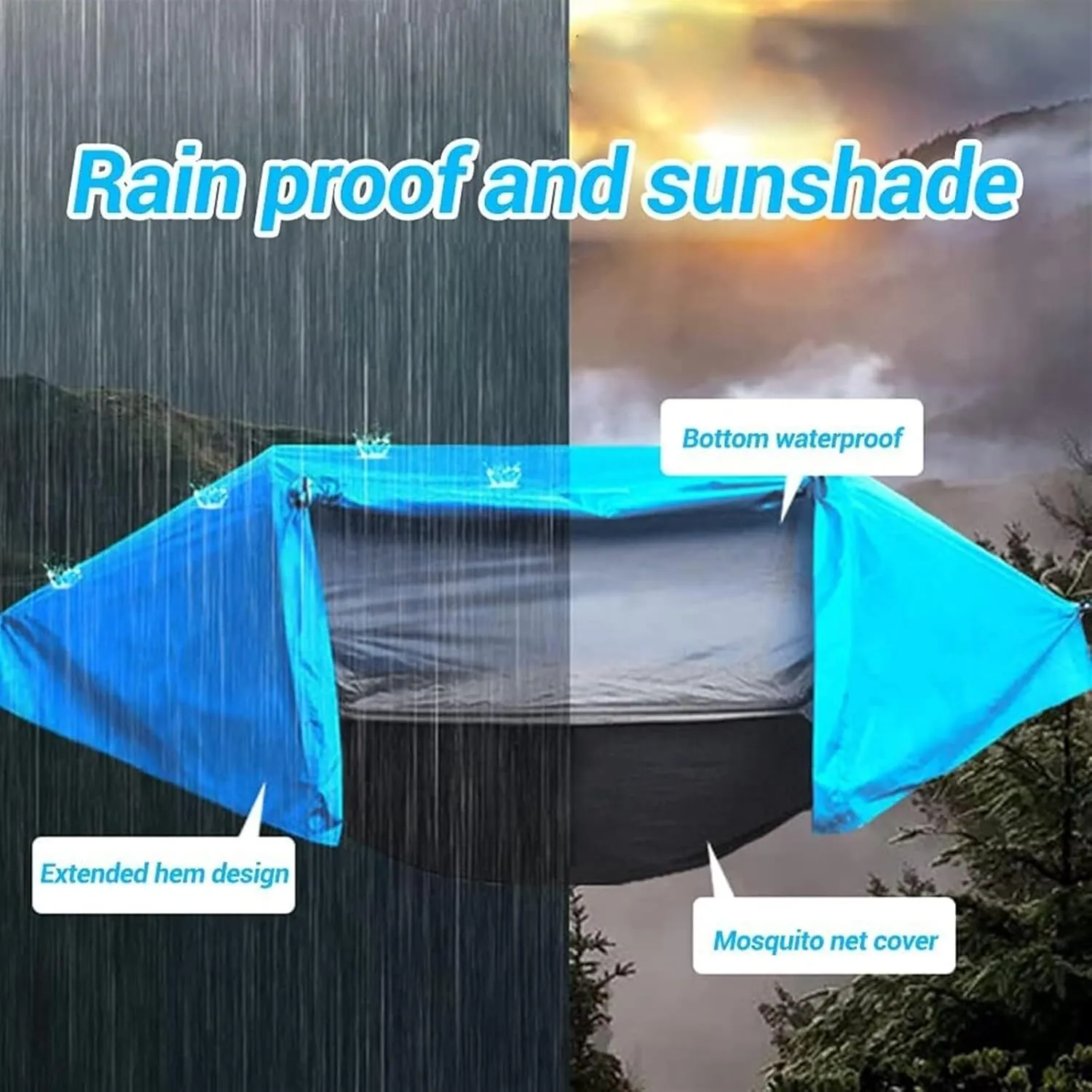 Hammock 270x140 Cm Camping Hammock Tent Portable Hammock with Mosquito Net Outdoor Lightweight Travel Portable Hammock
