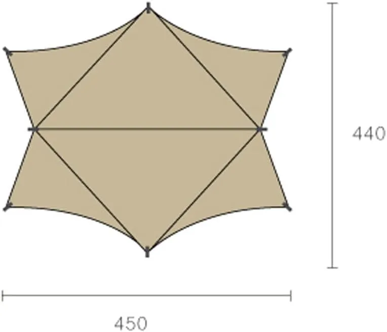 Hammock Rain Fly Tent Camping Tarp, Lightweight Hexagonal Canopy with Aluminum Alloy Poles,Suit for Camping Garden Party for Camping, Travel, Outdoor, Hammocks(4 poles)