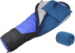 HANABASS Fleece Hiking Sleeping Bag Waterproof Compact Blue 180x75cm for Camping Home