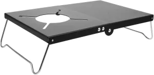 HANABASS Outdoor Folding Table Grill Foldable Camping Table Foldable Table Stove Camping Cooking Gear Fold up Camping Table Folding Camping Griddle Camping Stove Table Black Stainless Steel