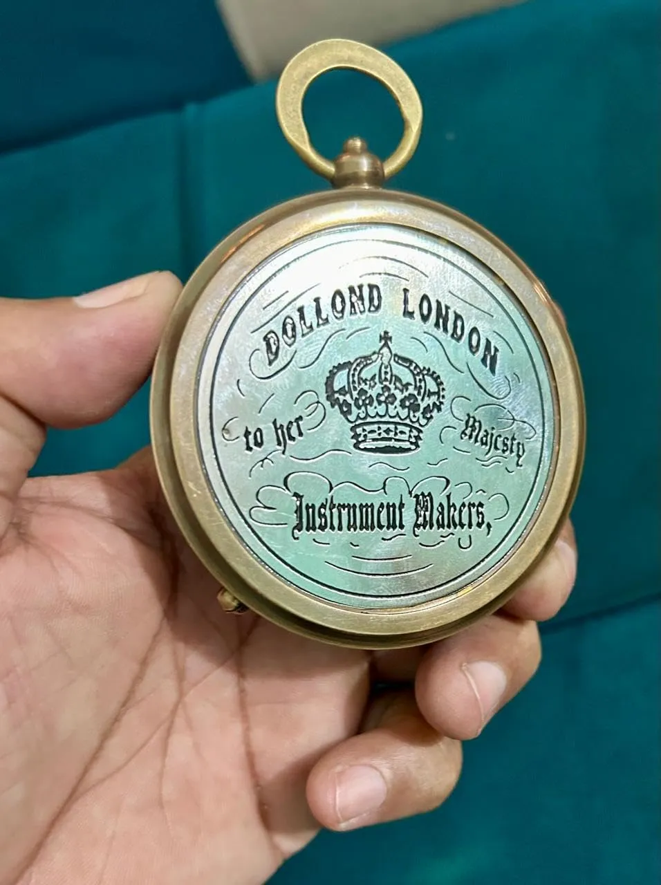 Handcrafted Nautical Brass Compass Antique Navigational and Directional Tool with Leather Case Vintage Style Compass for Camping & Hiking