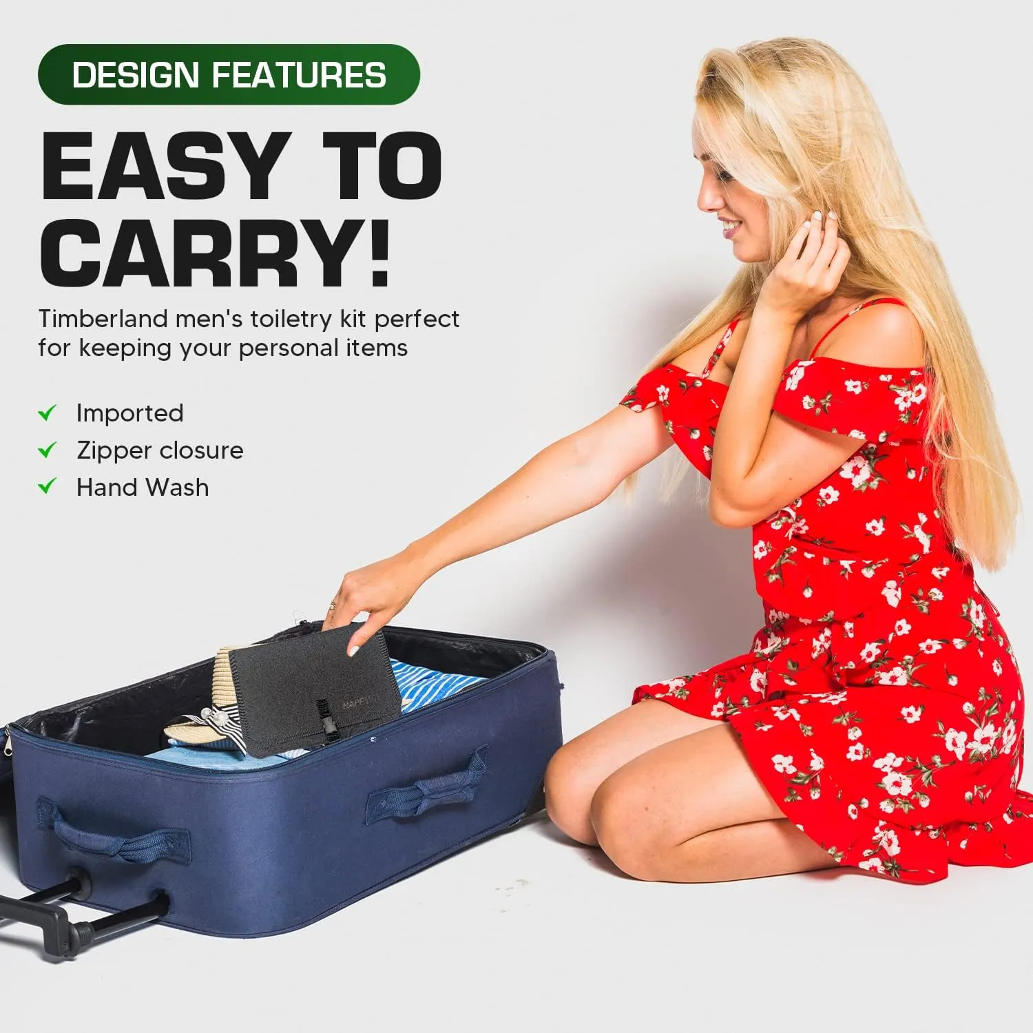 Happy Kit - Pouch with Lock and Accessories, 9.69 x 6.34 x 1.26 Kit for Travel and Home, Water Resistant Money Bag Organizer with Combination Lock, Portable Travel Bag
