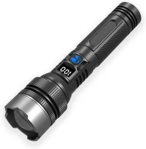 Happytion Flashlight, 2025 New Rechargeable Waterproof 2-in-1 Zoomable LED Torch, for Camping, Hiking, Emergency Use (1pcs)