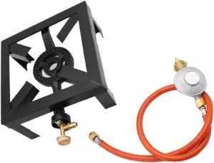 Happyyami Camping Portable Stove Gas Camping Cast Iron Stove Outdoor Burner Propane Compact and Easy to Carry Gear