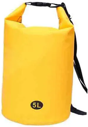 Happyyami Inflatable Gear Bag Storage for Rafting Kayaking Boating Camping Lightweight Swim Buoy Yellow Durable Outdoor Personal Item Holder