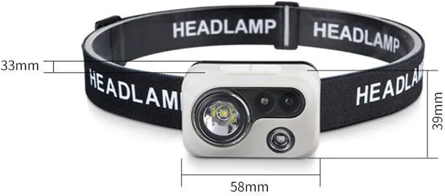 Head lamp Flashlight, LED Rechargeable Headlight Running, Camping, Hiking Head Lamp Waterproof Motion Sensor Head Lamp with Comfortable Headband