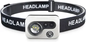 Head lamp Flashlight, LED Rechargeable Headlight Running, Camping, Hiking Head Lamp Waterproof Motion Sensor Head Lamp with Comfortable Headband