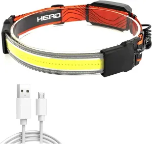 Head Torch Rechargeable, 1000 Lumens Wide Beam Headlamp with 3 Light Modes, 210° Illumination, Waterproof Lightweight Headlight with Safety Tail Light for Running, Cycling, Repairing