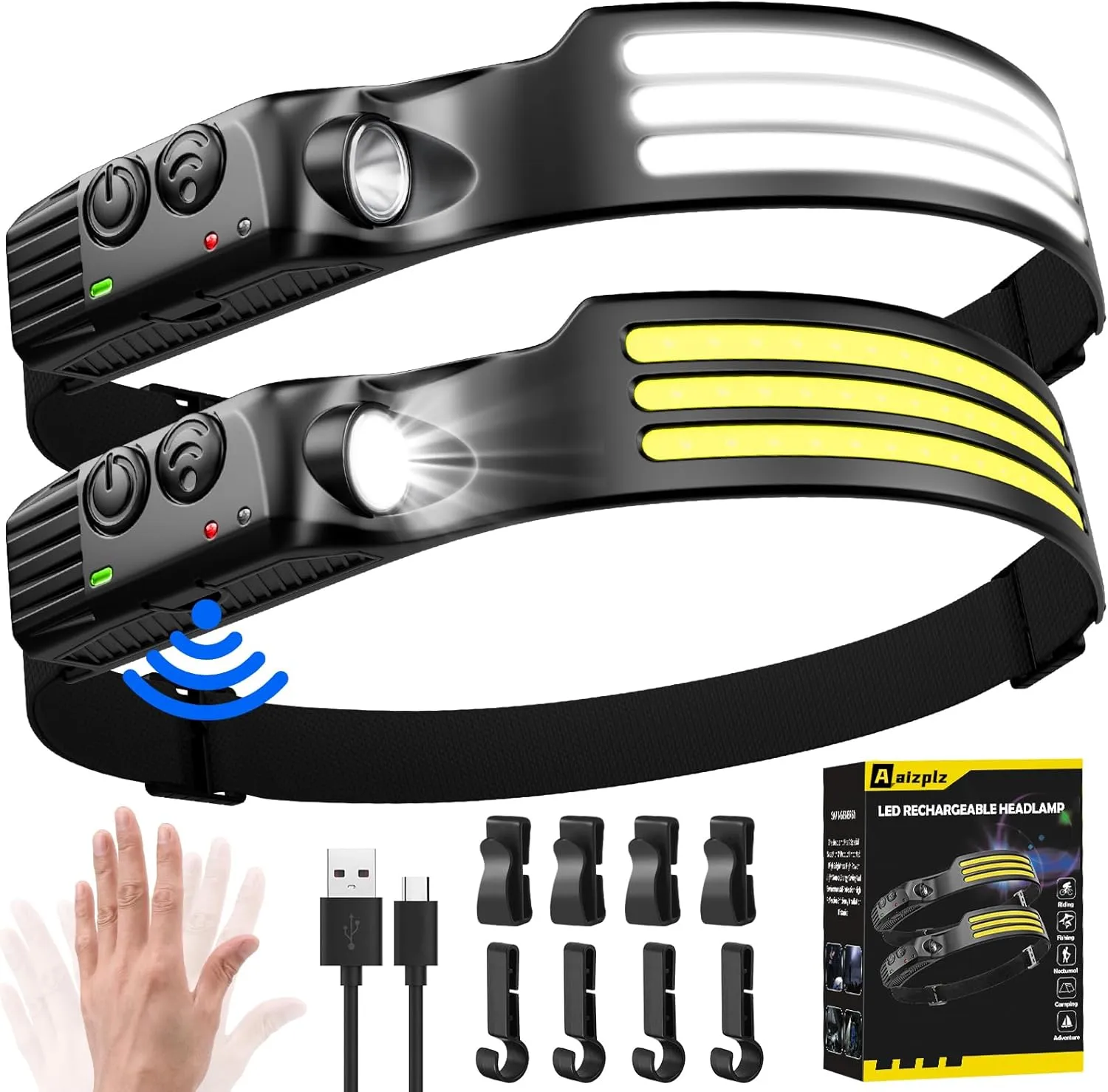 Head Torch Rechargeable3000 Lumens, condition new, open, scruffy box