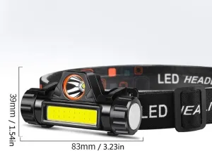 Head Torch,High Power LED Professional Headlamp, Rechargeable or AA Alkaline Batteries, Multicolor LED, Functions, 600 Lumen,Suitable for Running, Walking