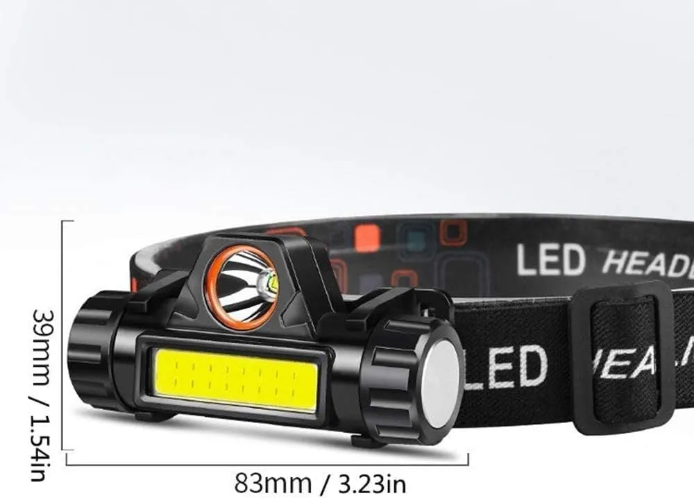 Head Torch,High Power LED Professional Headlamp, Rechargeable or AA Alkaline Batteries, Multicolor LED, Functions, 600 Lumen,Suitable for Running, Walking