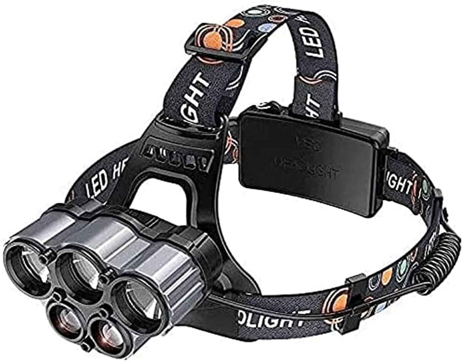 Headlamp Rechargeable Headlamp, 5 LED 6 Modes USB Rechargeable Headlight, auminum Alloy   ABS, Waterproof LED Head Torch Rechargeable Headlamp Flashlight