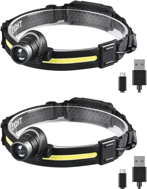 Headlamps Rechargeable Flashlight,1200mah，Hunting,Fishing Accessories,Adjustable Outdoor Waterproof Head Light for Running,Camping,Hiking,Fishing